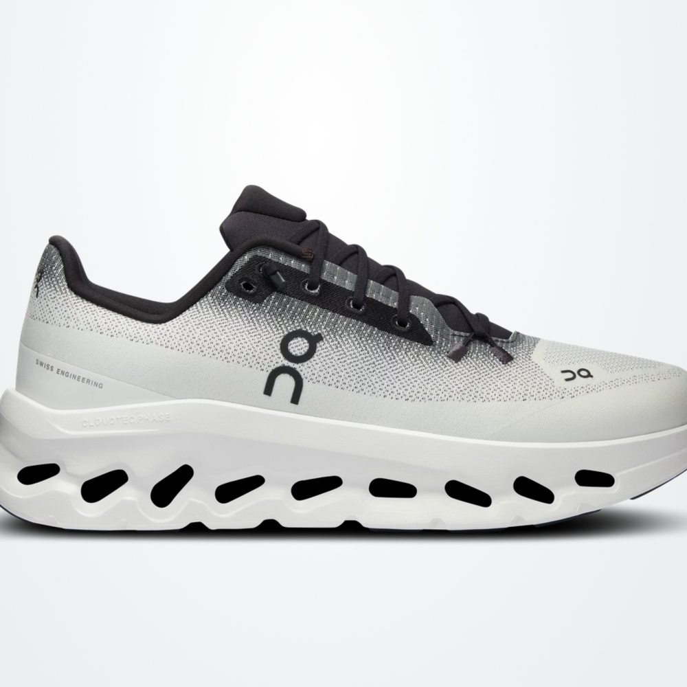 On Running Cloudstratus Shoes in Black and White
